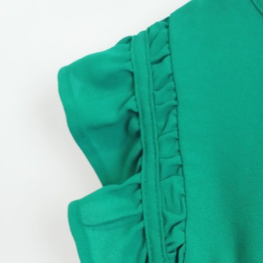 Loft Maternity Ruffle Split -Neck Blouse Size (Sm) - image 3